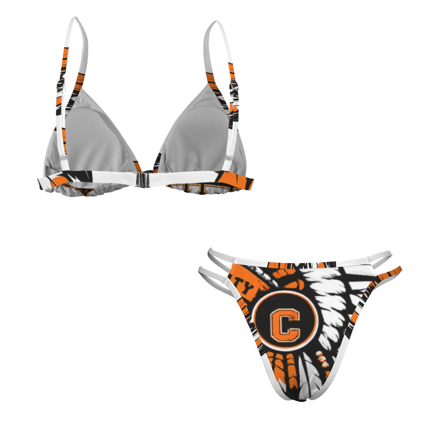 CHIEF PRIDE Bikini Triangle Bikini Top & Low Rise String Thong Set