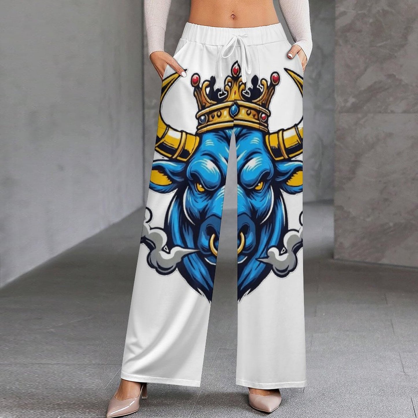 Gwen Cherry Optimist All-Over Women’s Wide-Leg Pants