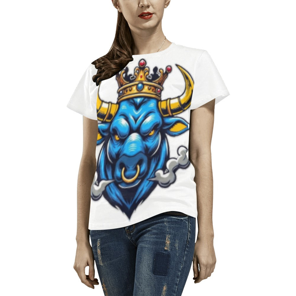Gwen Chery Bulls All Over Print T-Shirt for Women