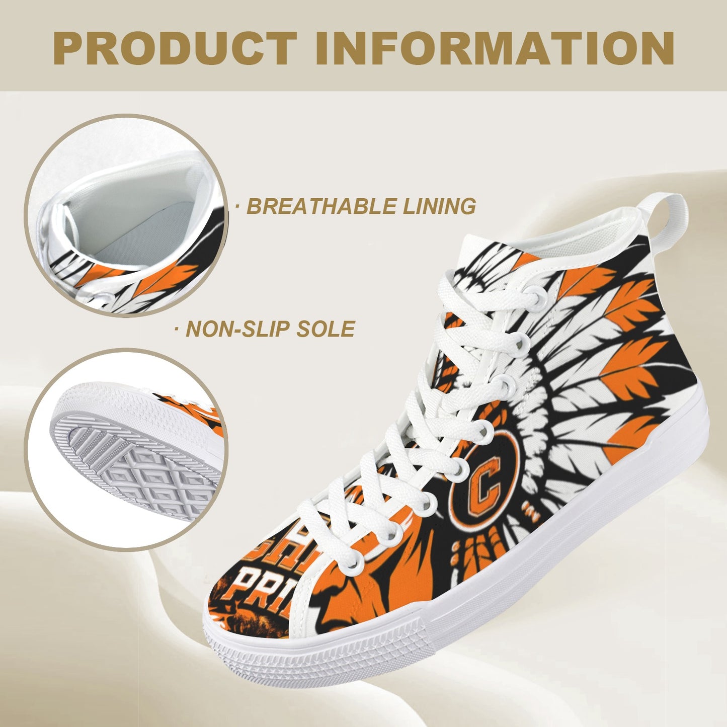 Chief Pride Tennis Vancouver High Top Men's Canvas Shoes-New