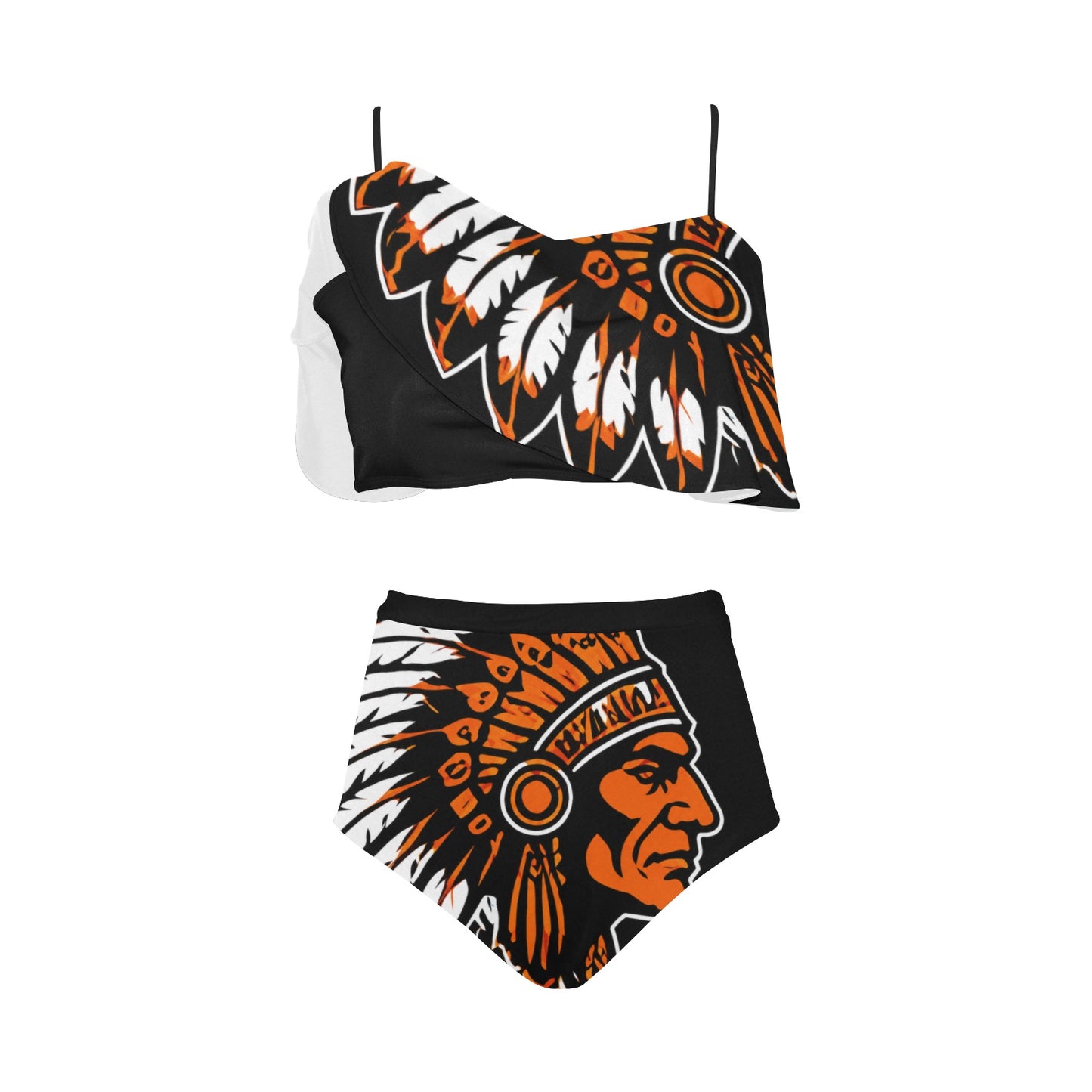 Chief's High Waisted Ruffle Bikini Set