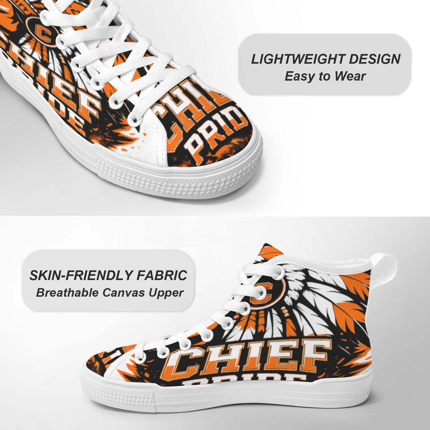Chief Pride Tennis Vancouver High Top Men's Canvas Shoes-New