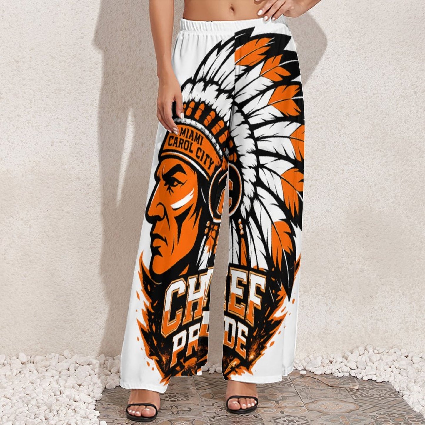 ALL OVER WOMENS COVERALL PANTS Women's Wide-Leg Pants