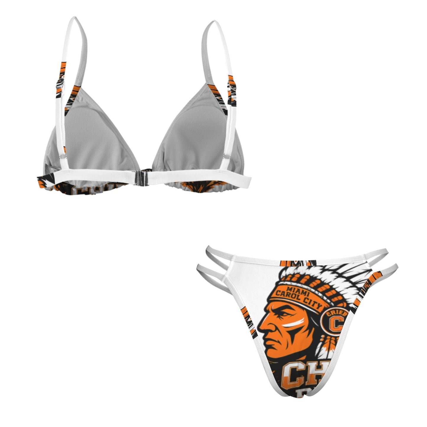 Chiefs Triangle Bikini Top & Low Rise String Thong Set