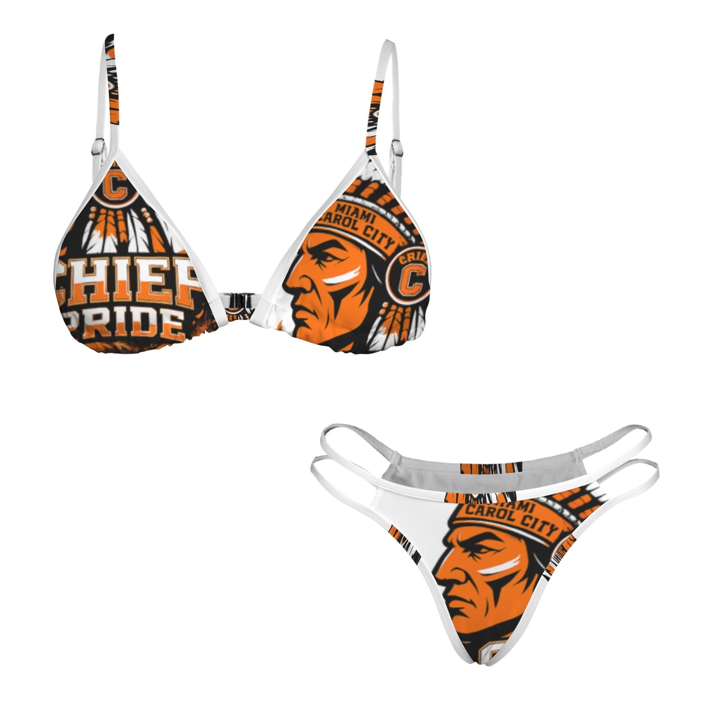 Chiefs Triangle Bikini Top & Low Rise String Thong Set