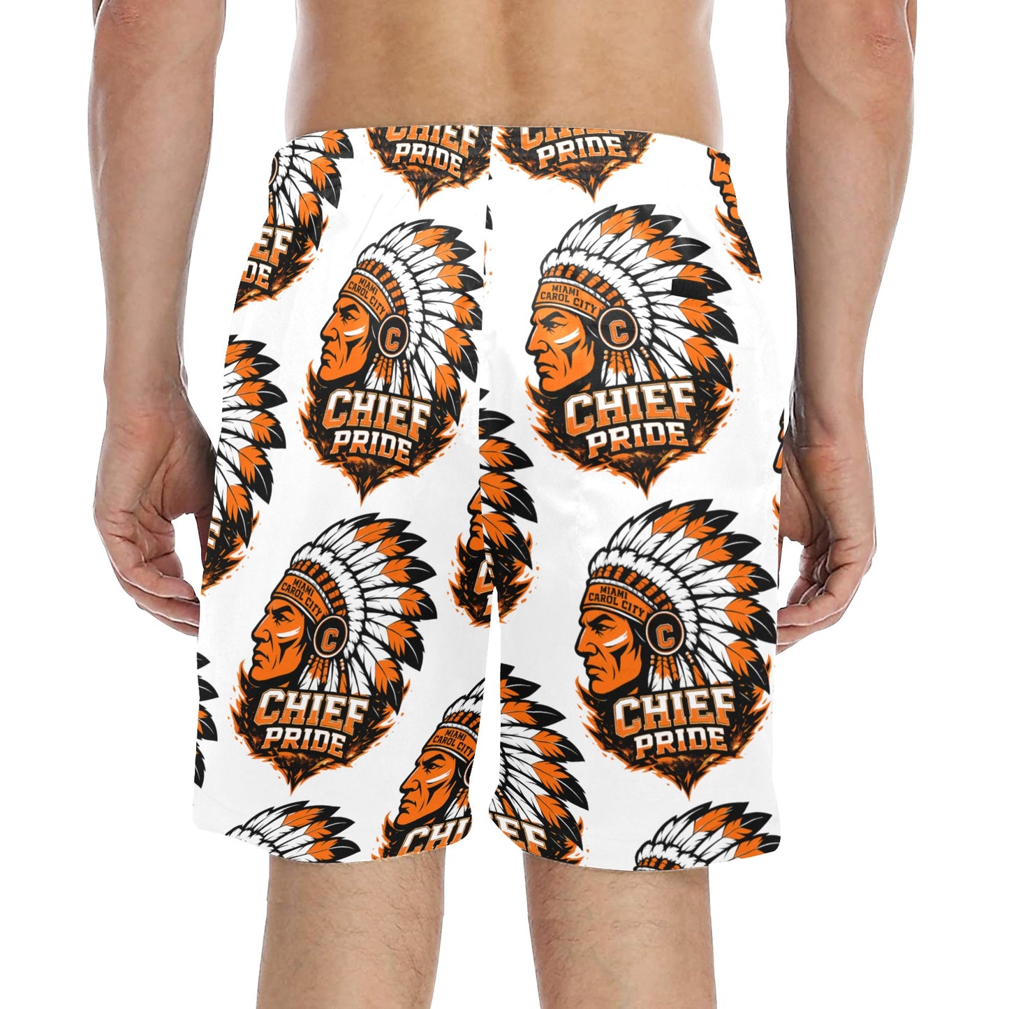 Multi Chief Head Shorts Mid-Length Beach Shorts